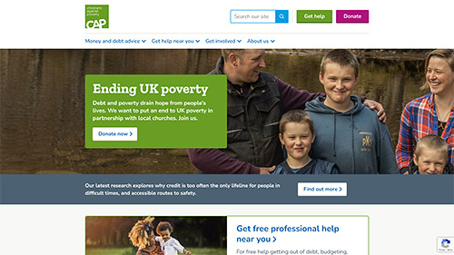 Screenshot of Christians Against Poverty's website